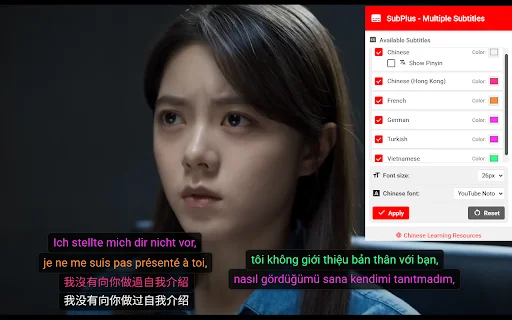 SubPlus: Display Multiple YouTube Subtitles – Enhance Learning - Screenshot 3