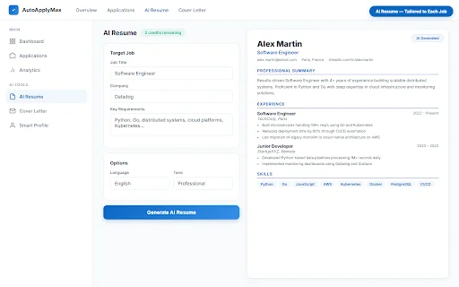 AutoApplyMax: Automate Job Applications & AI Resume Builder - Screenshot 4